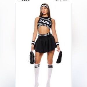 Halloween  cheer costume Black 'DADDY' Skirt and Top Set